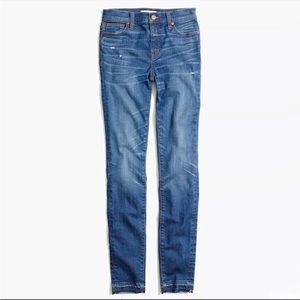 MADEWELL Drop Hem Edition 9” high rise distressed skinny skinny jeans size 24